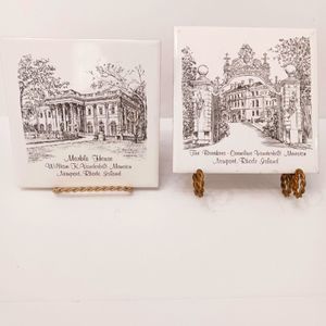 SCREENCRAFT VINTAGE HAND DECORATED CERAMIC  MARBLE HOUSES